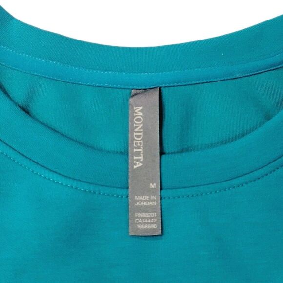 Mondetta Women's M Drop Shoulder Scuba Crewneck Relaxed Sweatshirt Stretch Teal - Picture 9 of 12